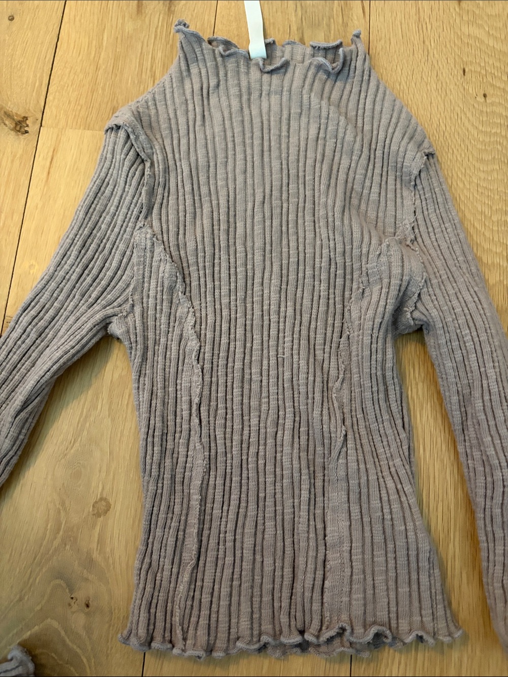 Altar'd State Mauve Ribbed Long Sleeve Top